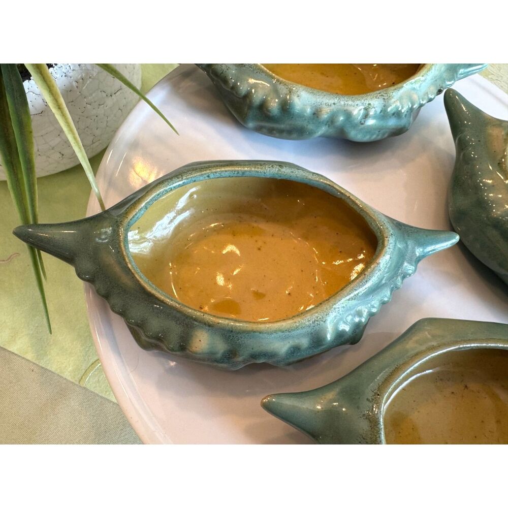 Set of four Dickota Art Pottery Crab dishes for crab imperial hard to find - Picture 4 of 6